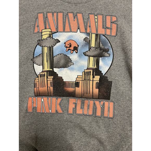 Pink Floyd Animals Graphic Crewneck Sweatshirt Gray Band Streetwear Size L - Picture 2 of 8